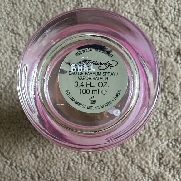 Ed Hardy Pink Perfume Bottle with Skull and Roses Design - Picture 3 of 4